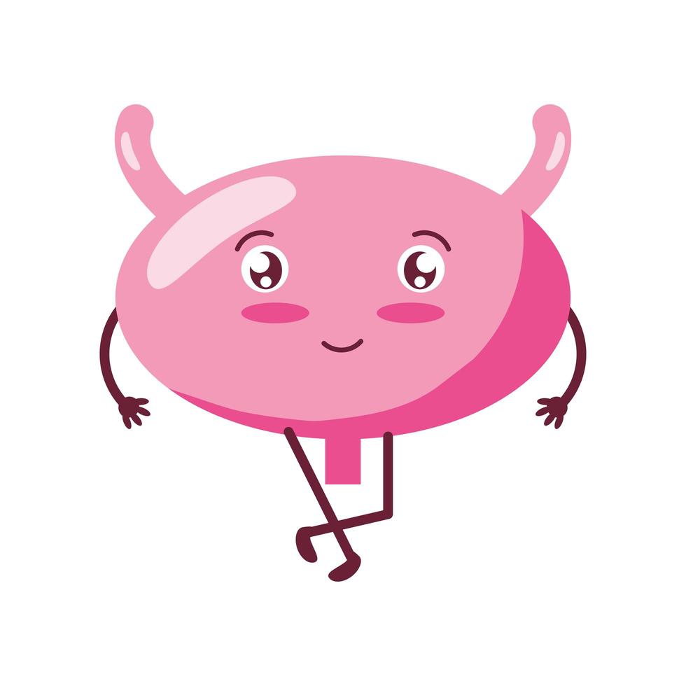 cute human bladder vector