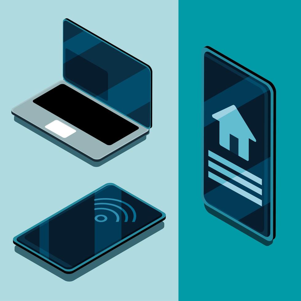 smart home and phone vector