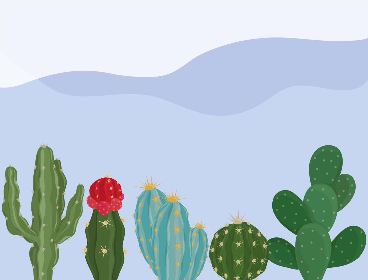 cactus botánico exótico vector