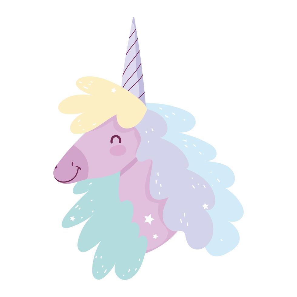 cartoon unicorn head vector