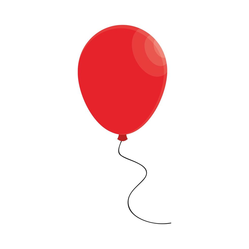 flying red balloon vector