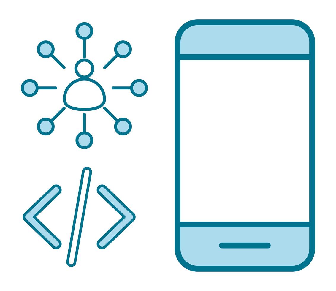 smartphone coding connection vector