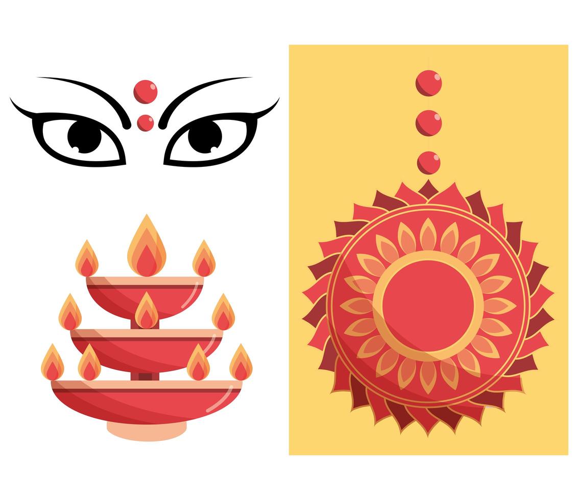 navratri culture set vector