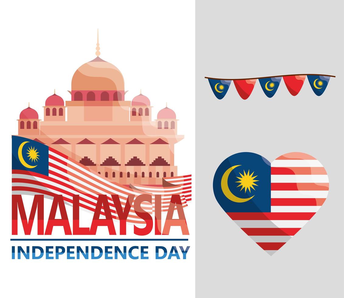 malaysia independence flyer vector