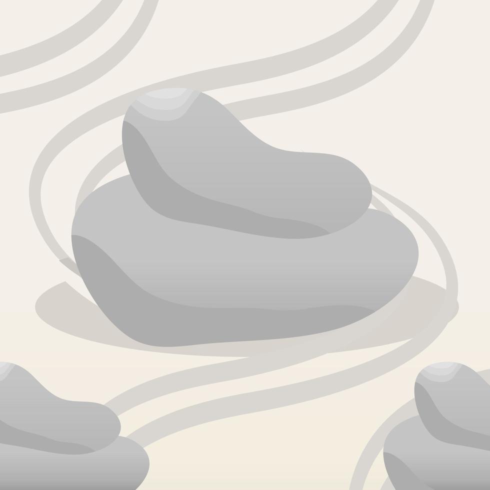 zen stones and lines in sand vector