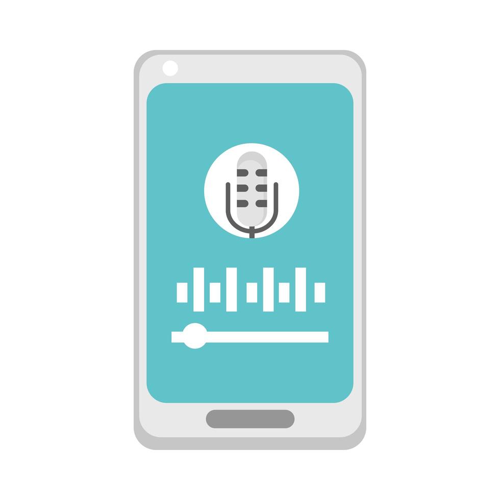 podcast in phone audio vector
