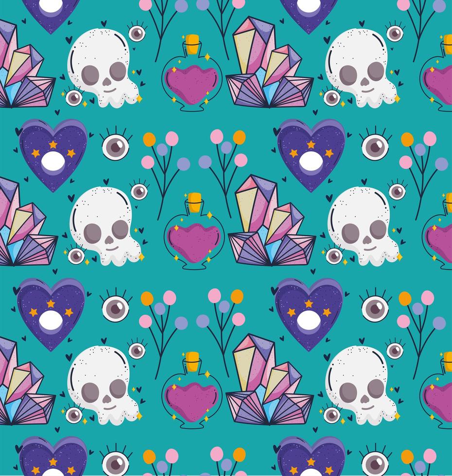 magic skulls quartz vector