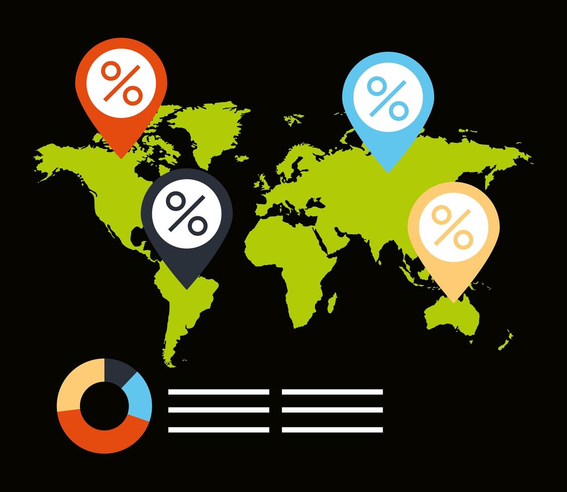 mapa de ubicación mundial vector