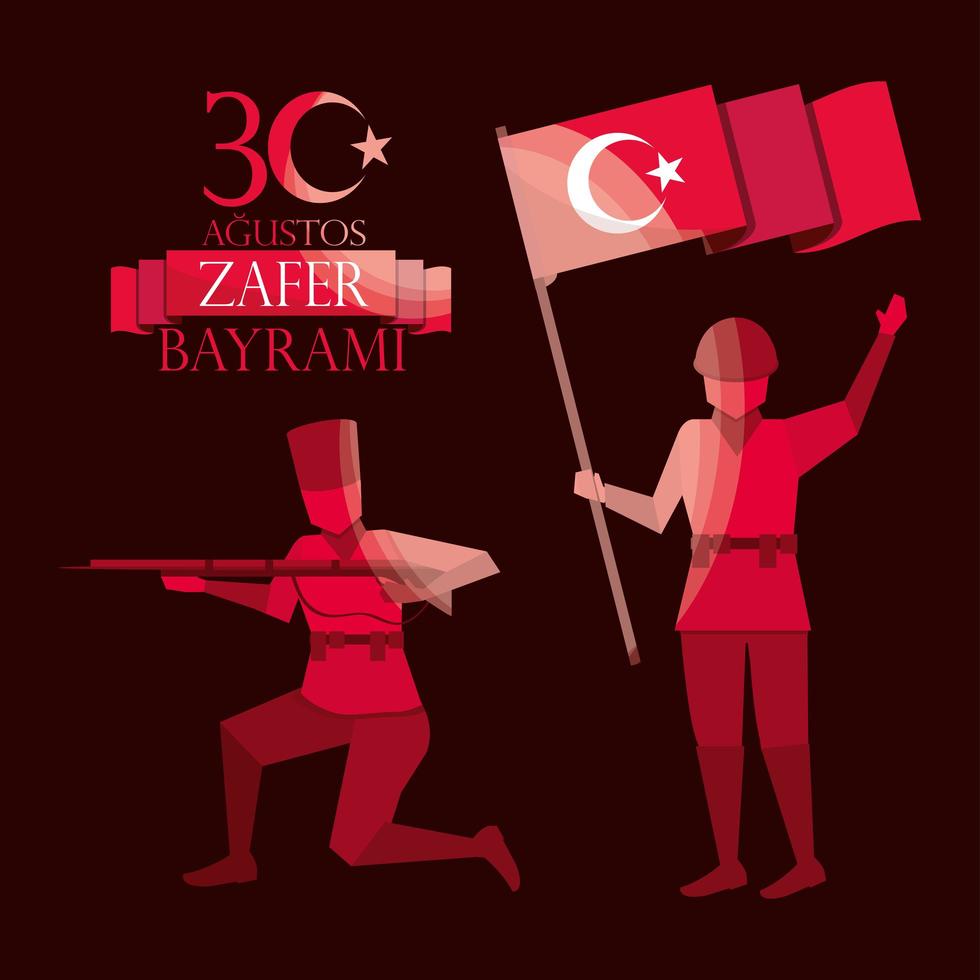 zafer bayrami 30 de agosto vector