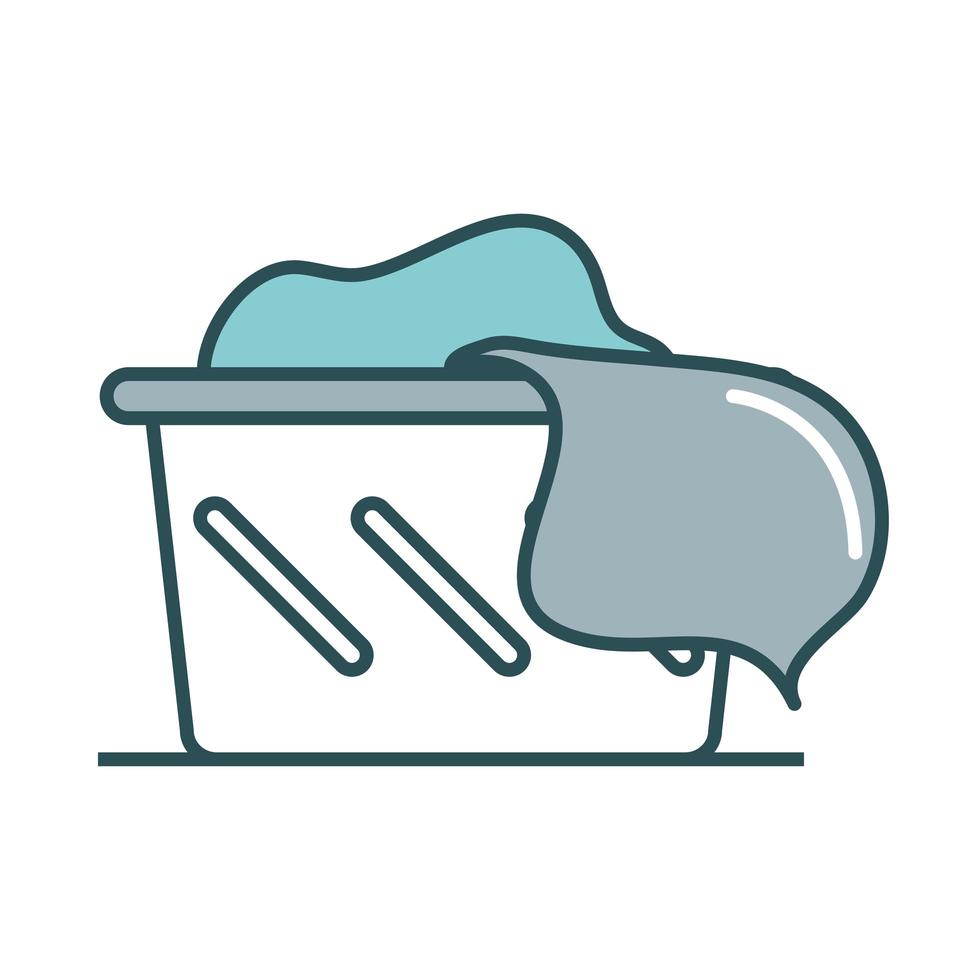 laundry basket with clothes vector