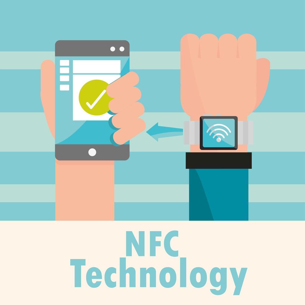 nfc technology connection vector
