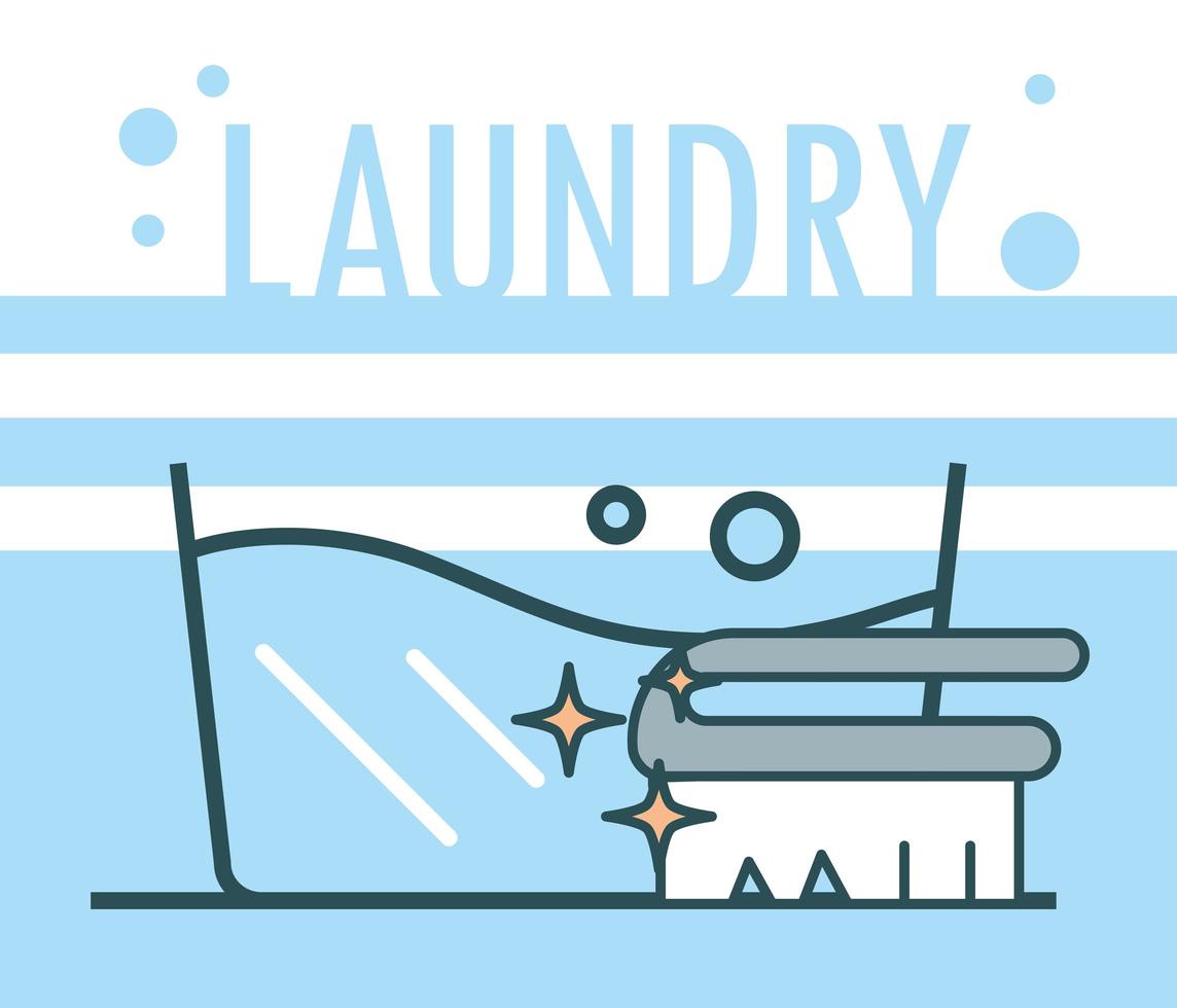 laundry bucket and brush vector