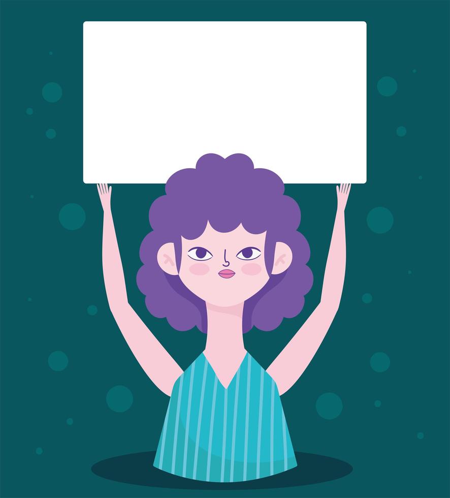 girl with banner vector