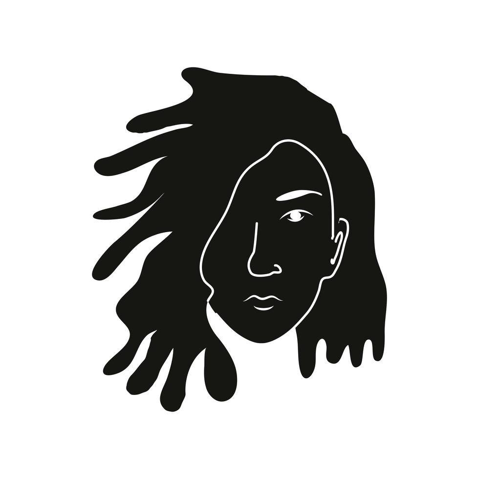 black man profile vector