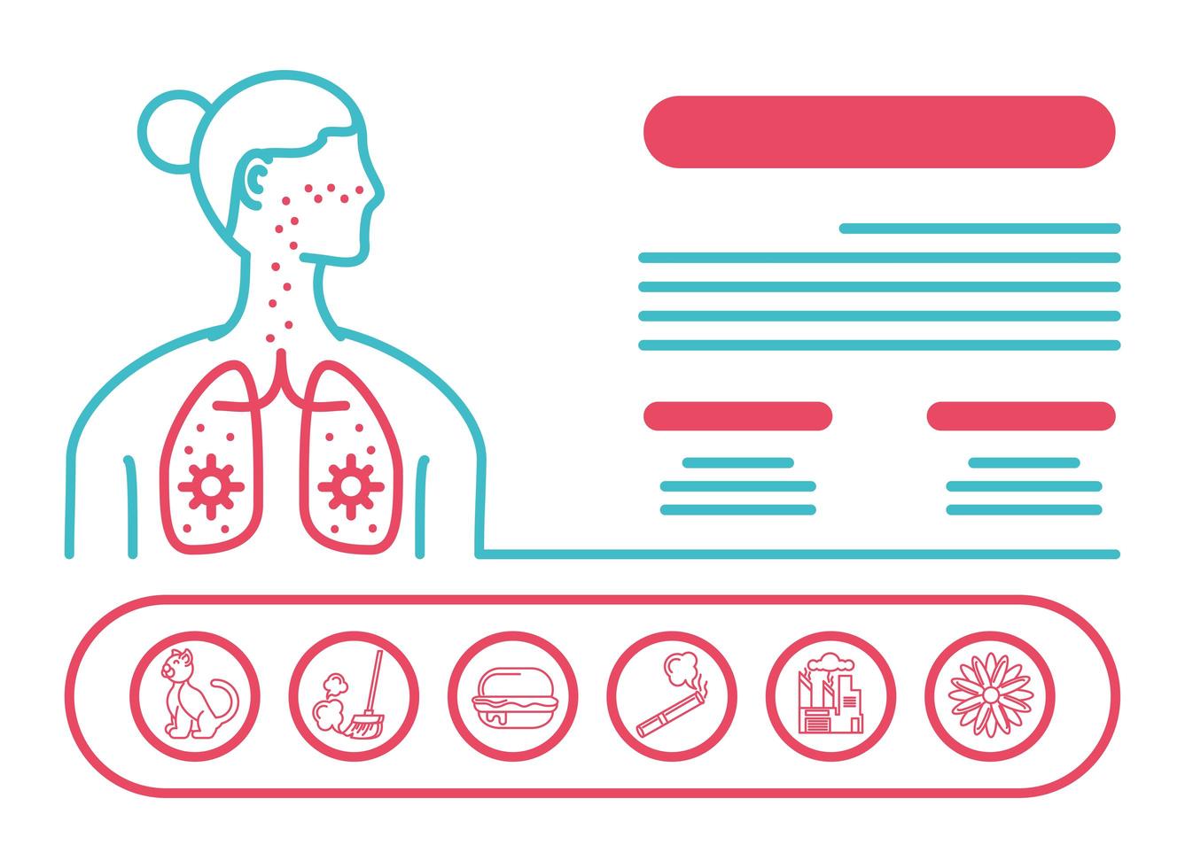 asthma healthcare infographic vector