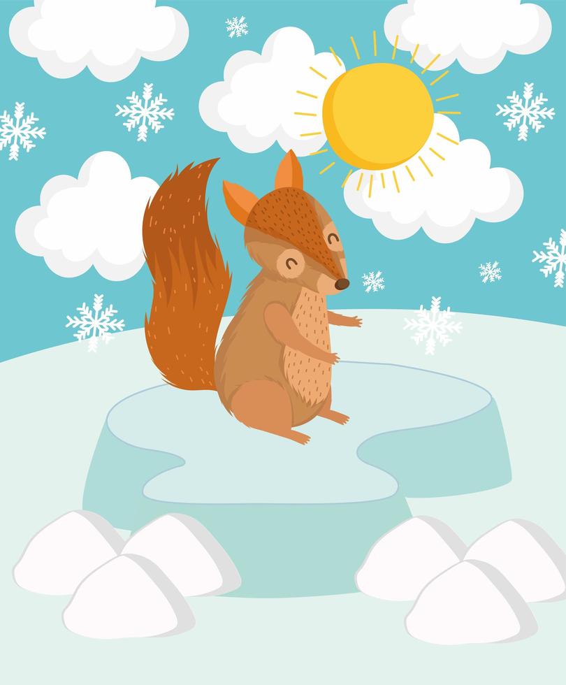 squirrel wildlife winter vector