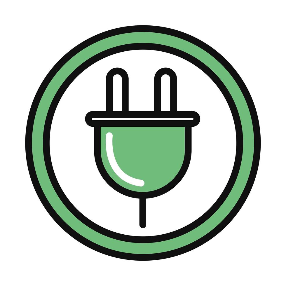 green plug symbol vector