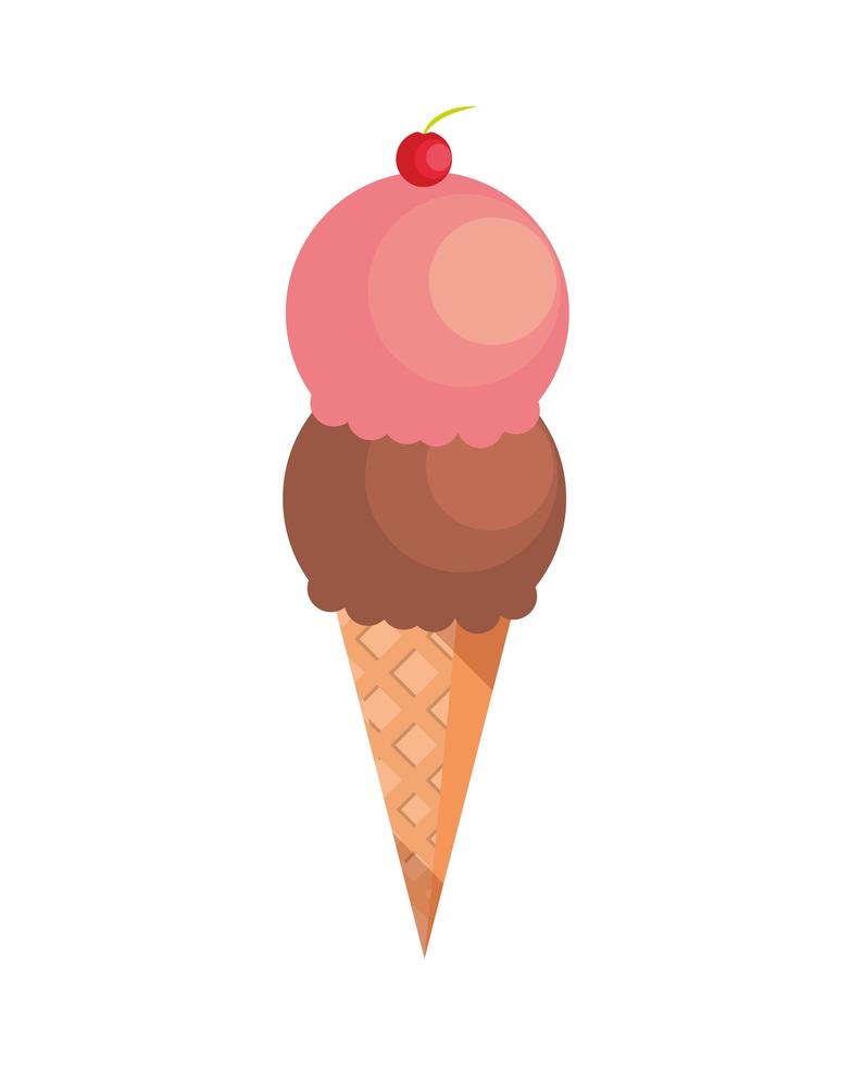 helado de chocolate y vainilla vector