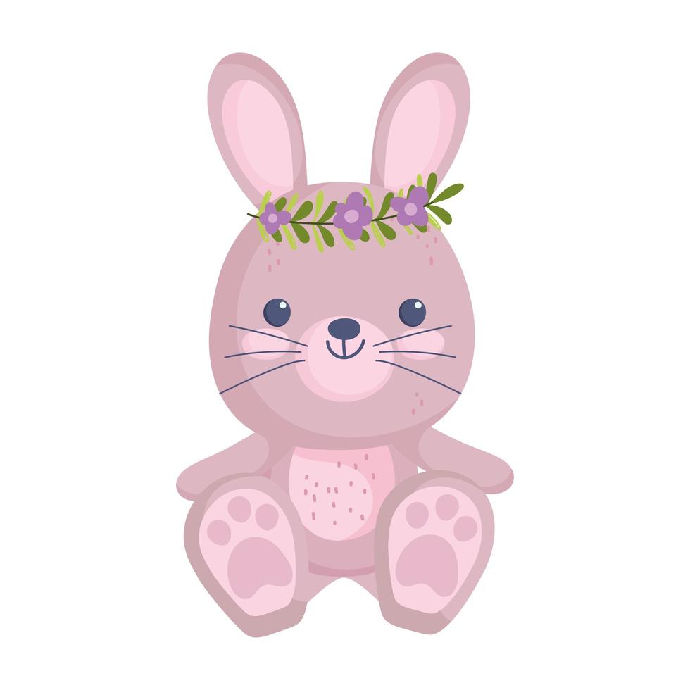 cute rabbit stuffed toy vector