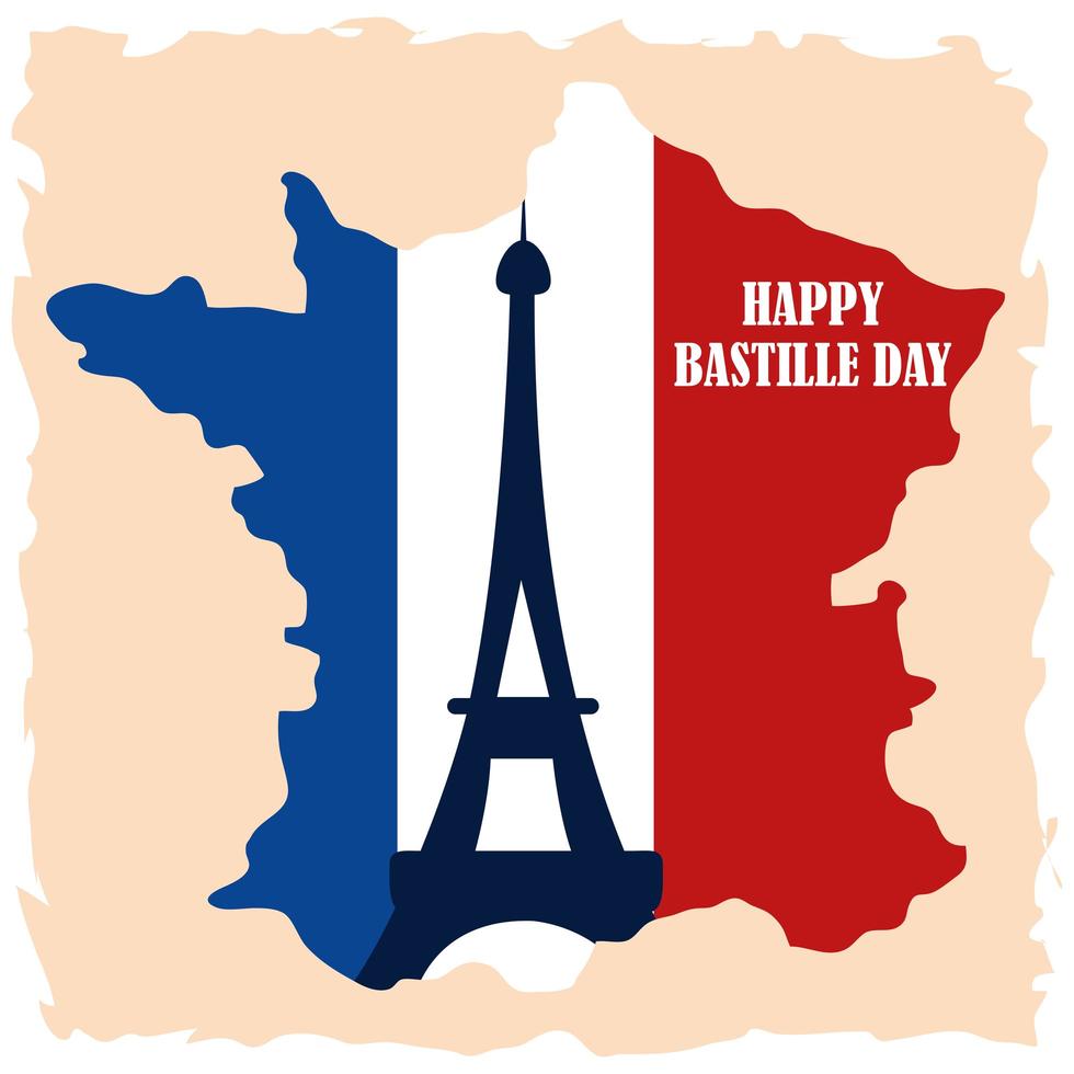 bastille day card vector