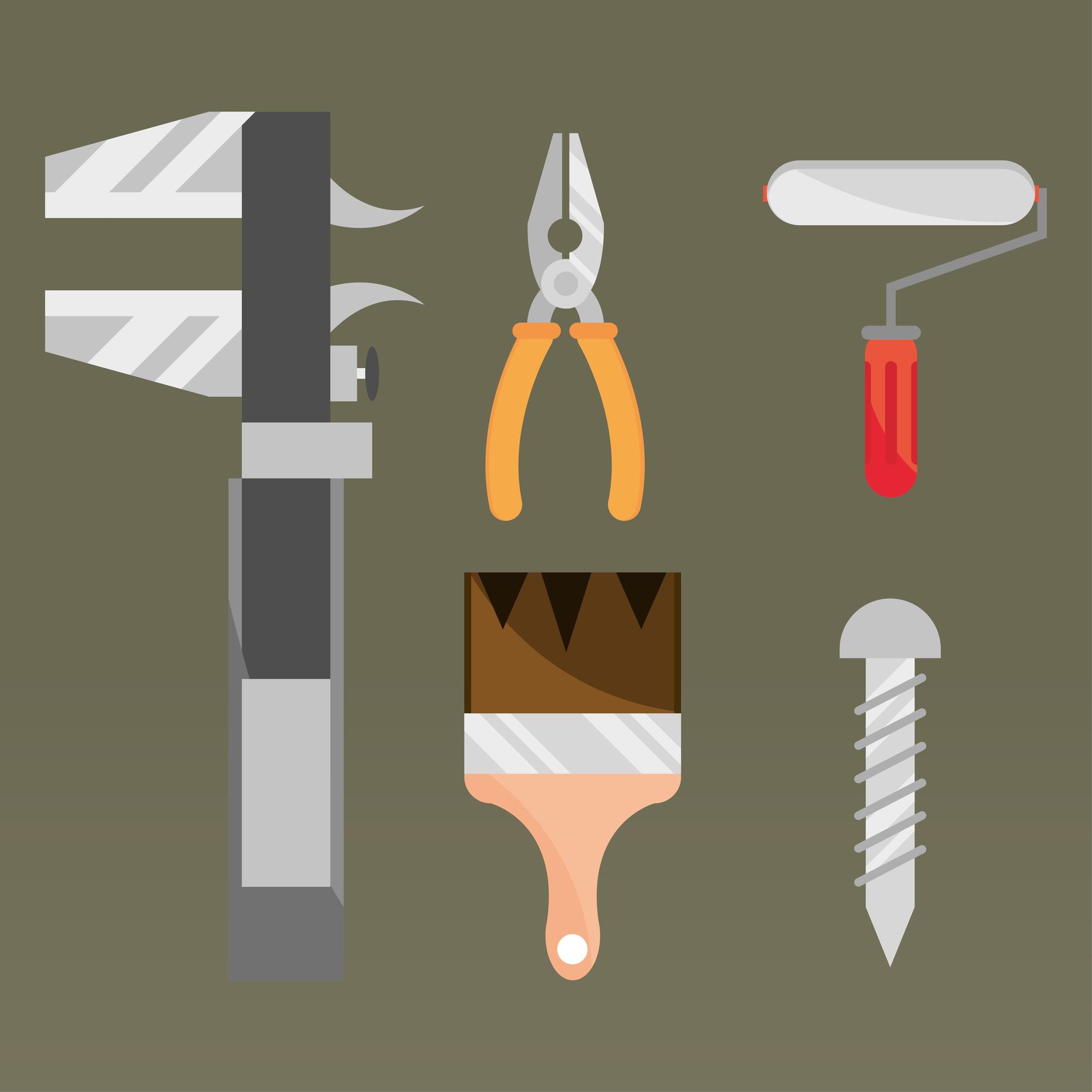 tool box set 3718201 Vector Art at Vecteezy