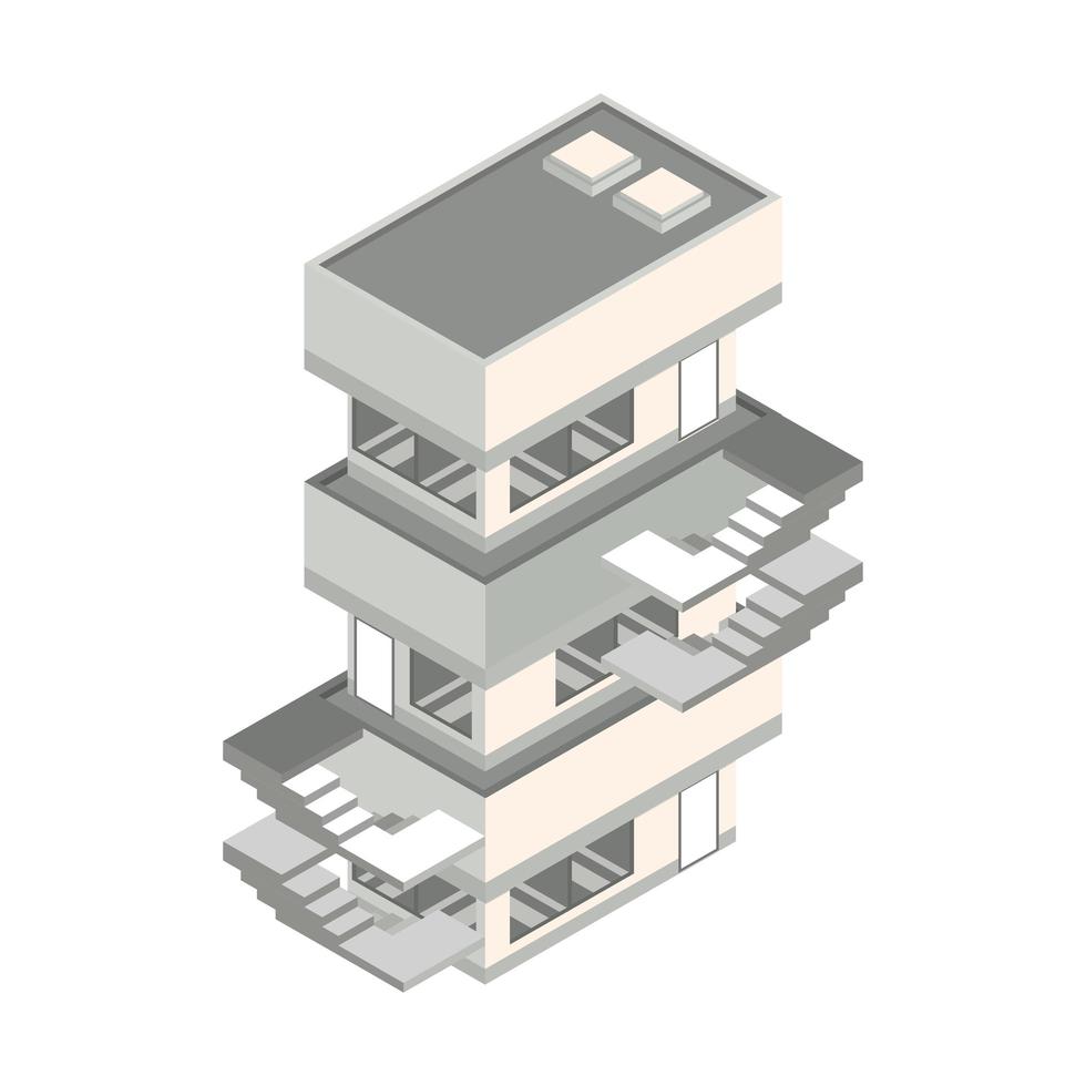 edificio escaleras exterior vector