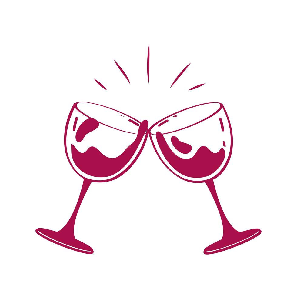 toast wine glasses vector