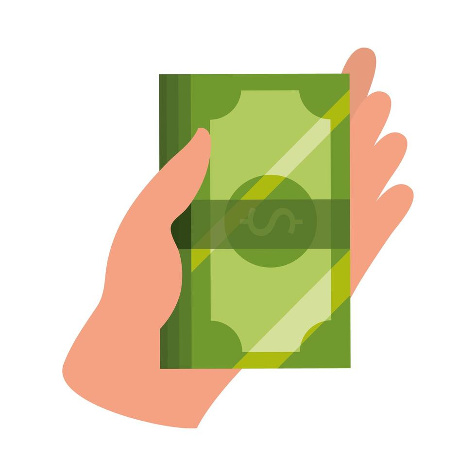 mano con dinero vector