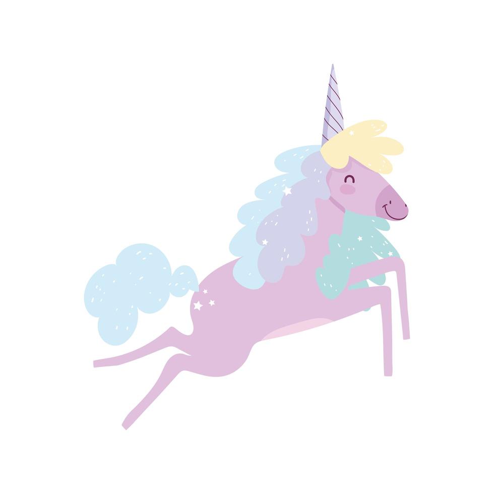 lindo retrato de unicornio vector