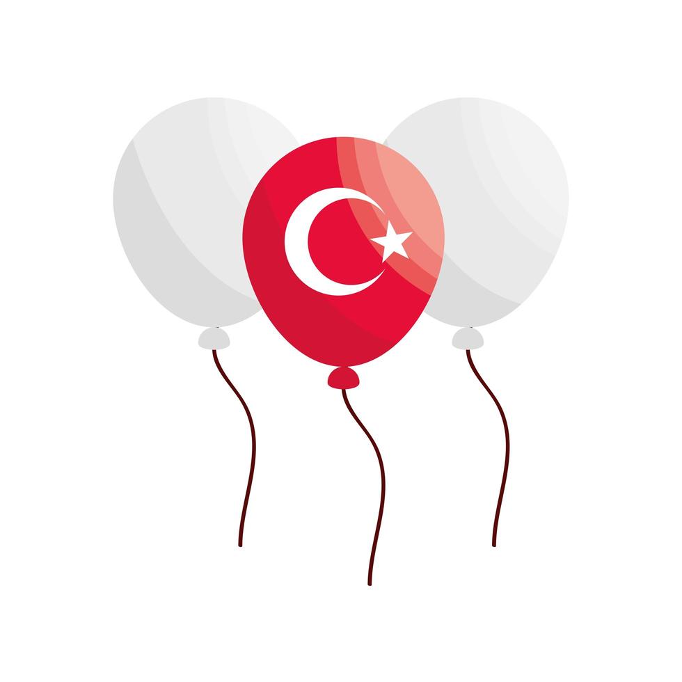 turkey flag in balloon vector