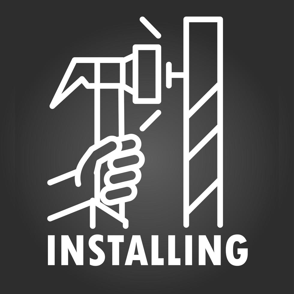 installing hammer tool vector