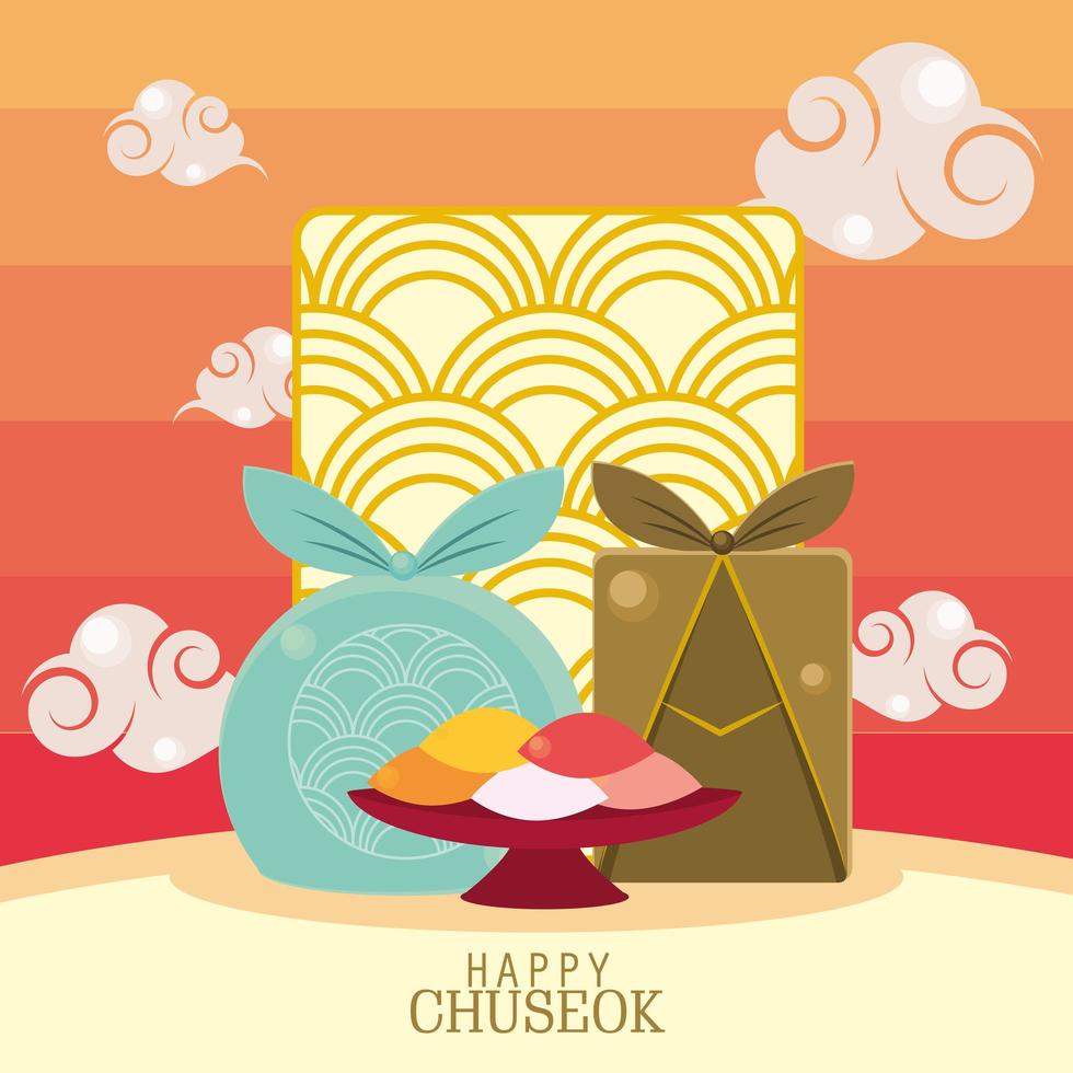 happy chuseok celebration vector