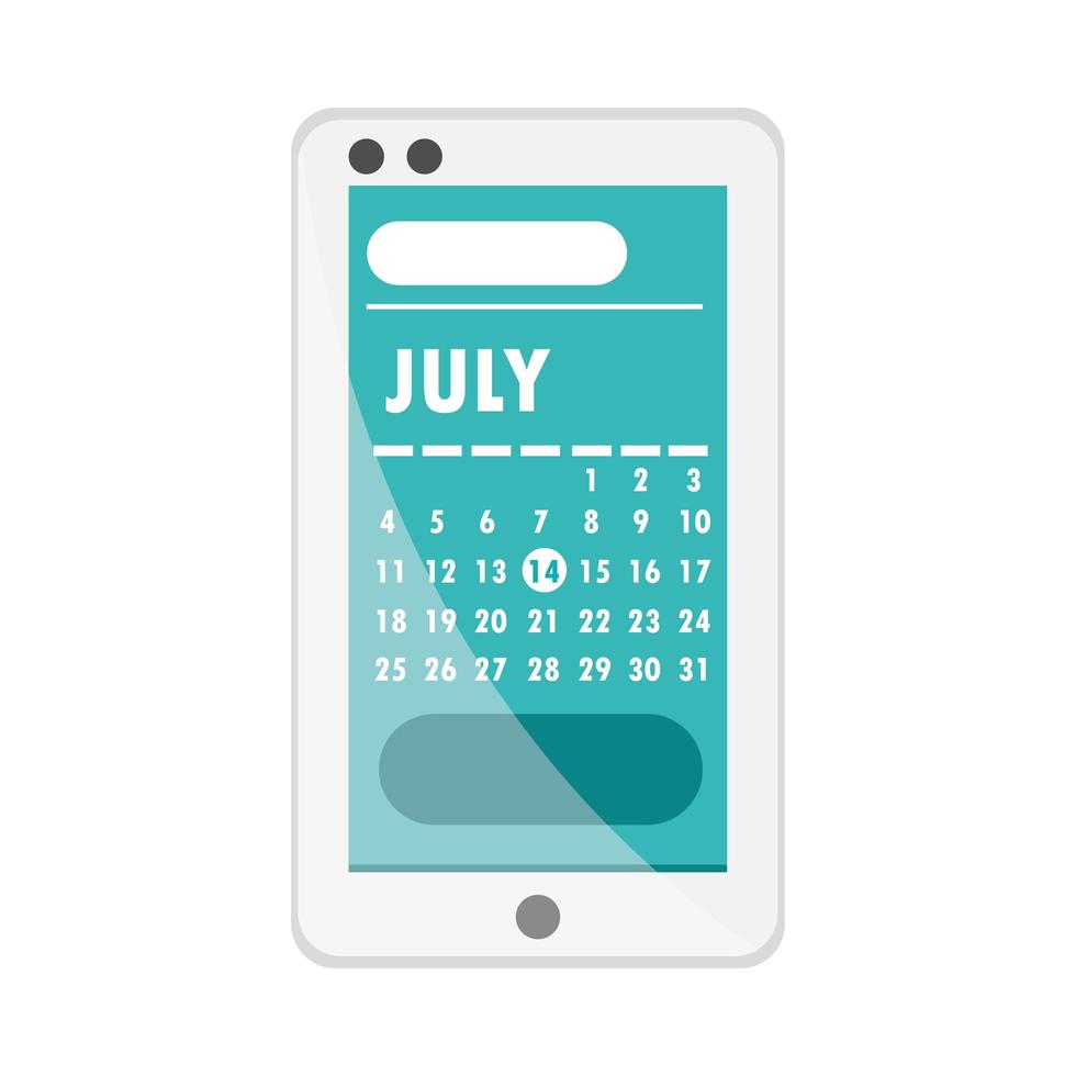 mobile calendar app vector