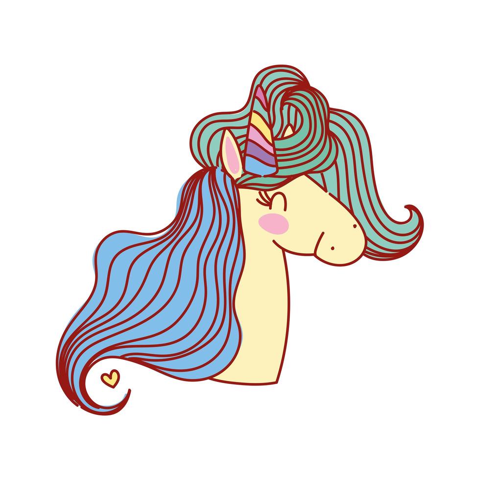 personaje de cabeza de unicornio vector