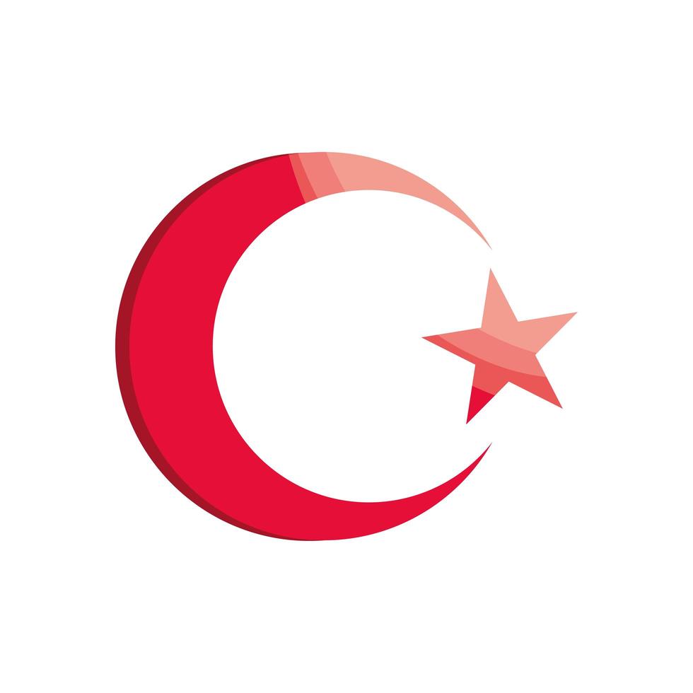 turkish flag moon and star vector