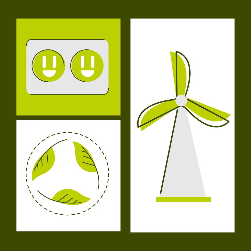 energía renovable y sostenible vector