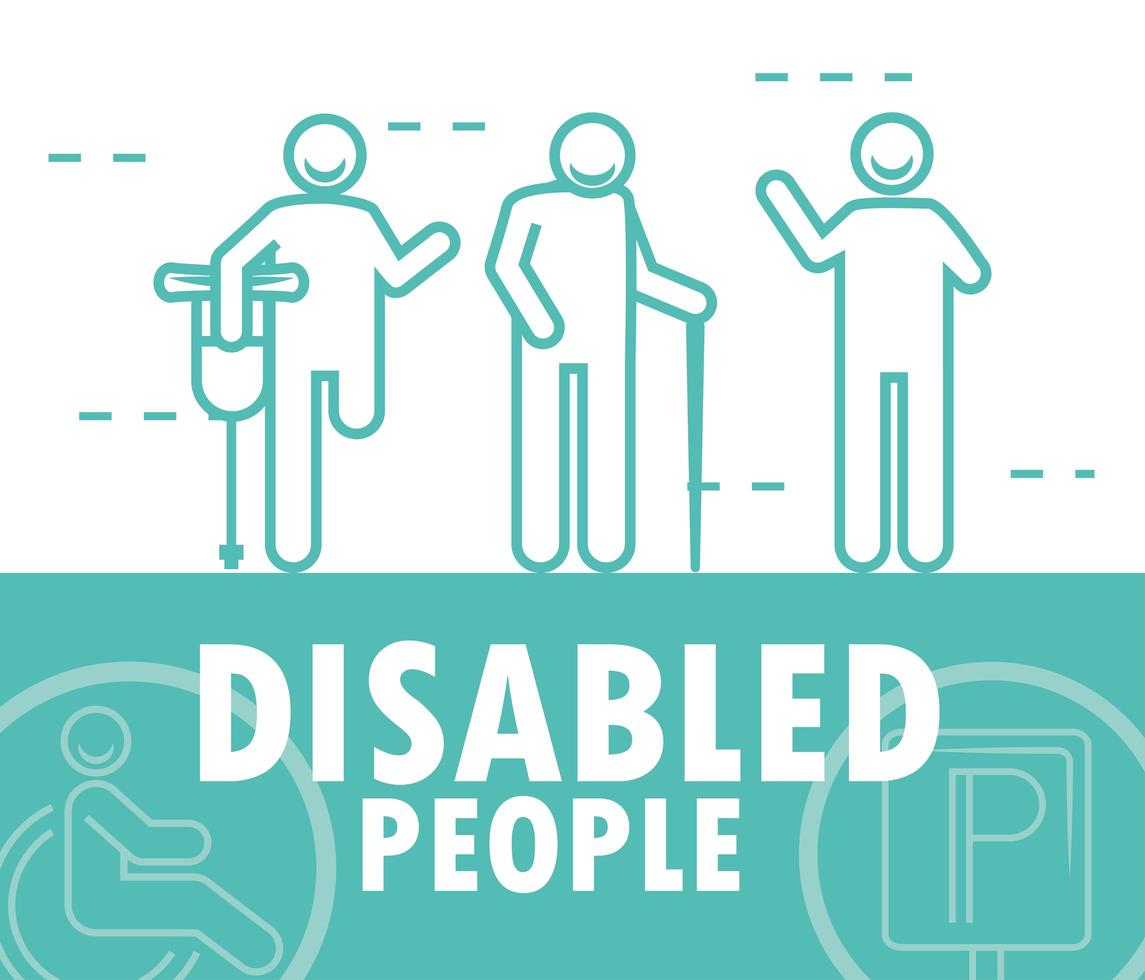 banner de personas discapacitadas vector
