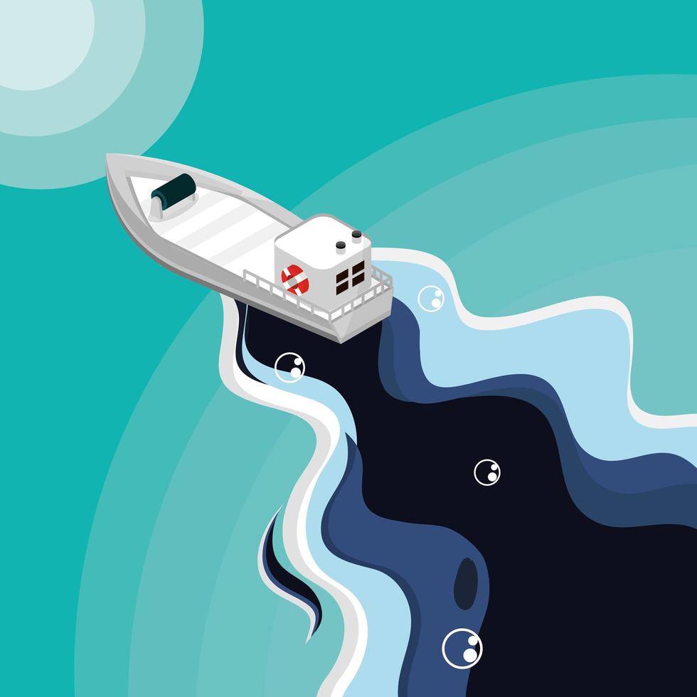 fishing boat in river vector
