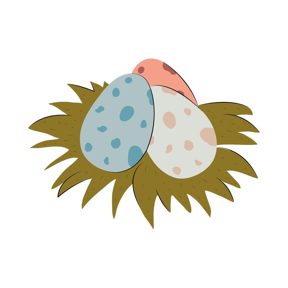 nest dinosaur eggs vector