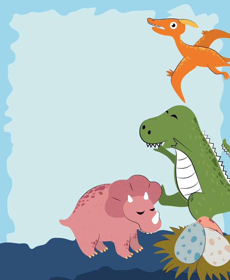 dinosaurs cartoon doodle vector