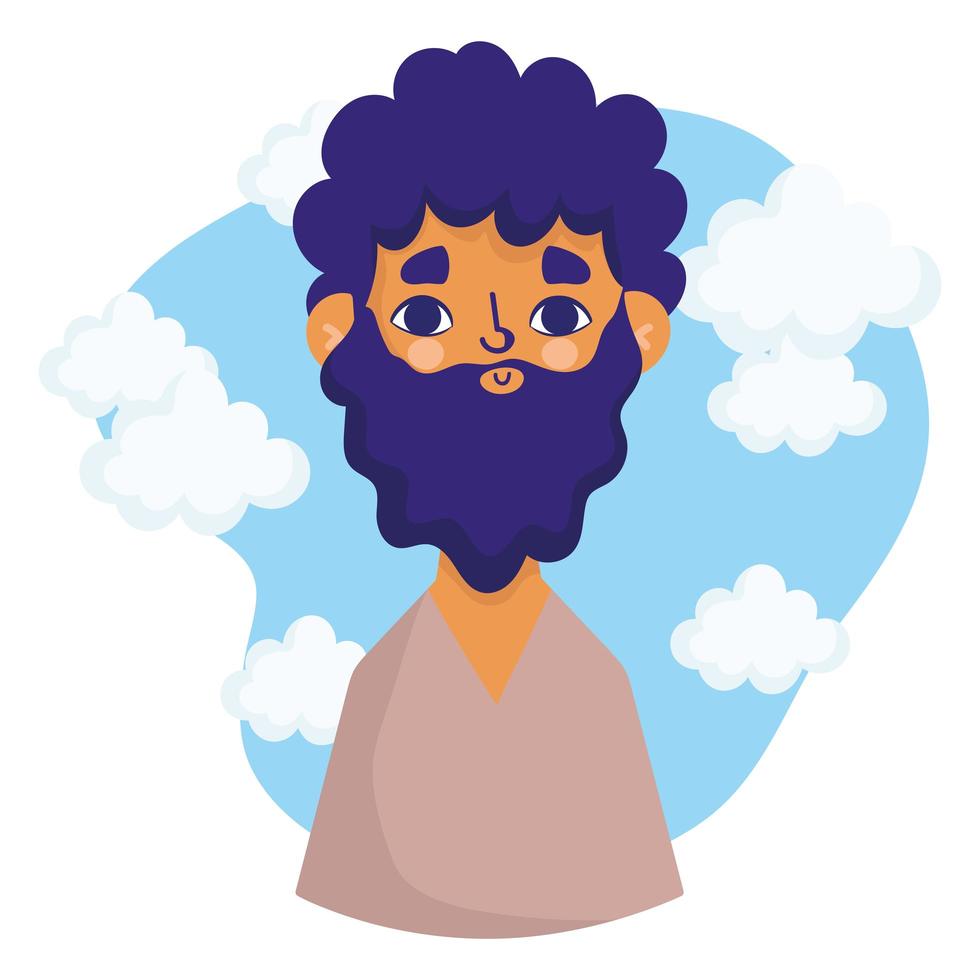 hombre afro barbudo vector