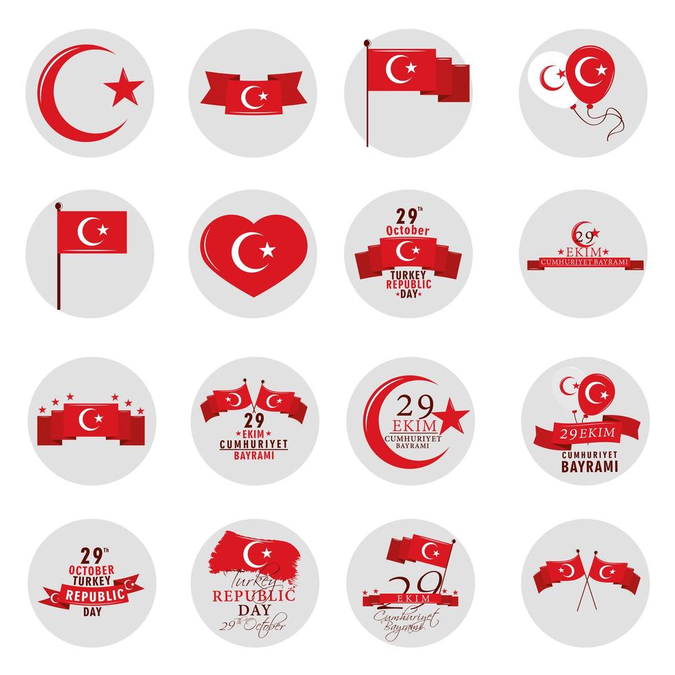 29 october republic turkey vector