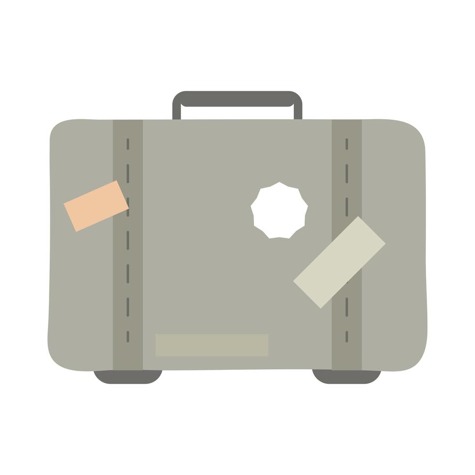 vintage suitcase with stickers vector