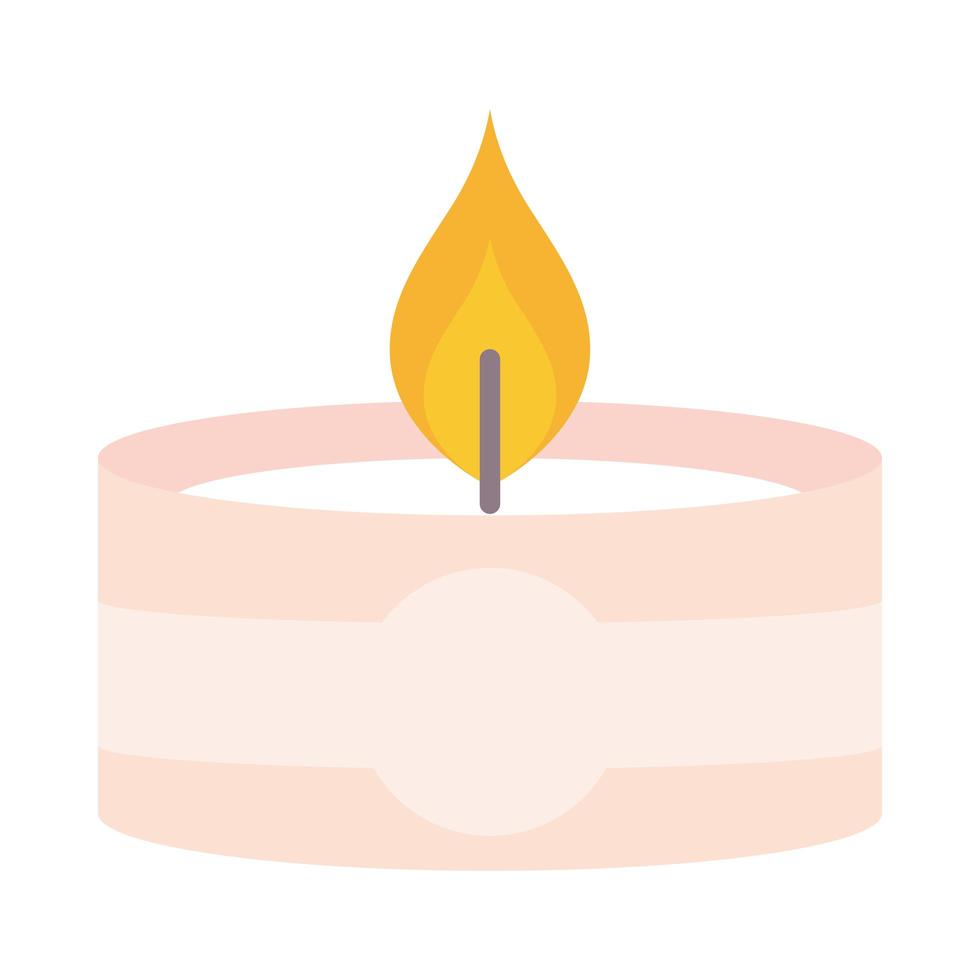 burning candlelight aromatherapy vector