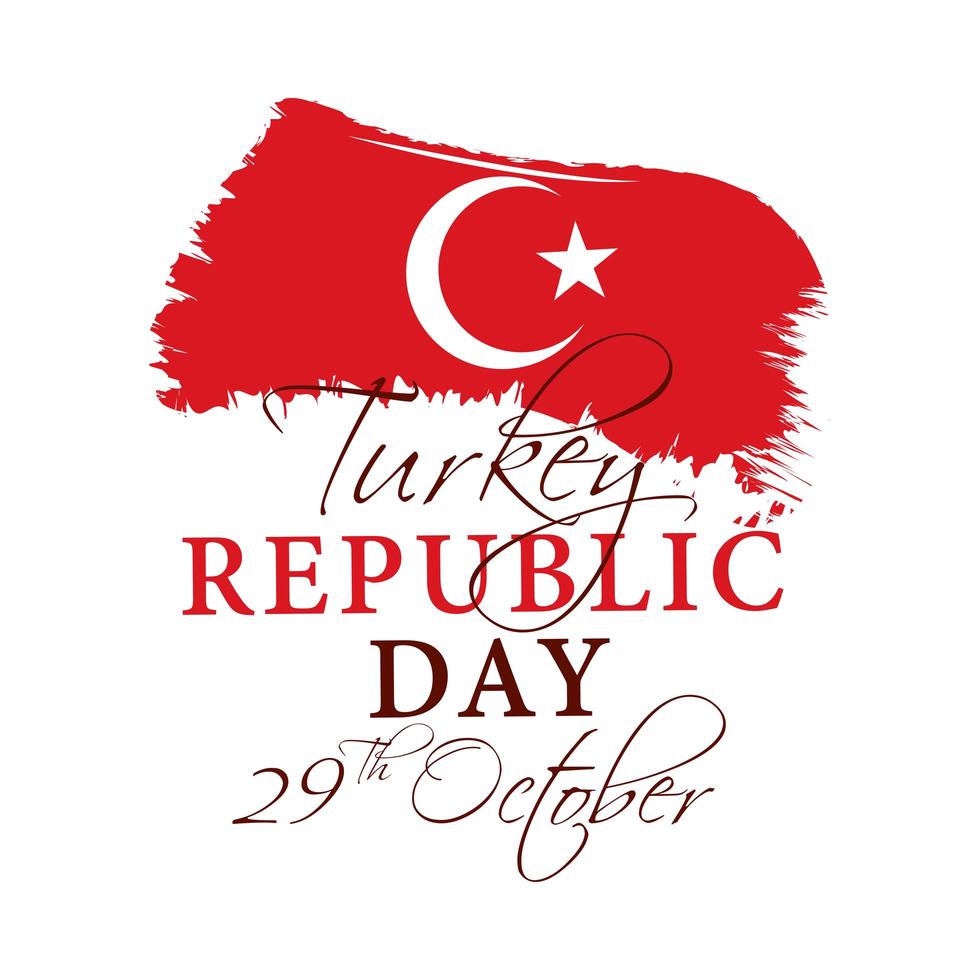 día de la república de turquía festivo vector