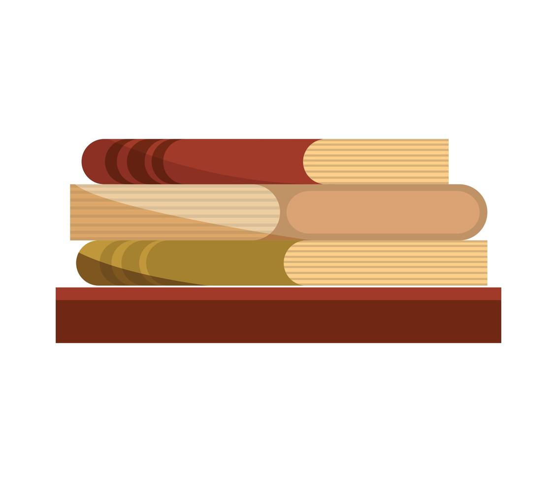 pila de libros en madera vector