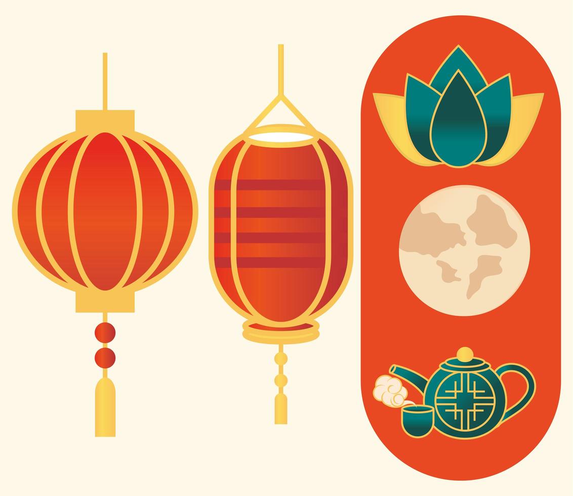 icon set chinese vector