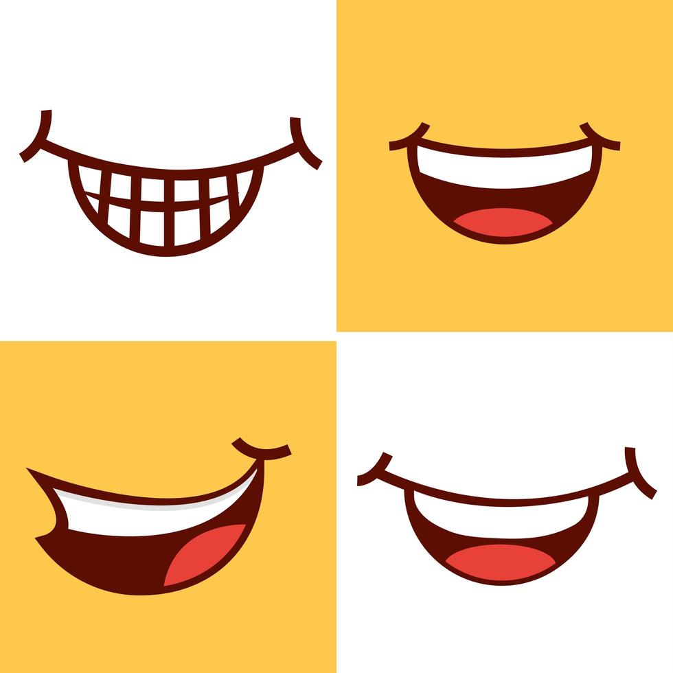 set of smile mouth vector