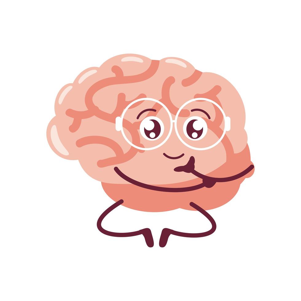 cute brain organ vector