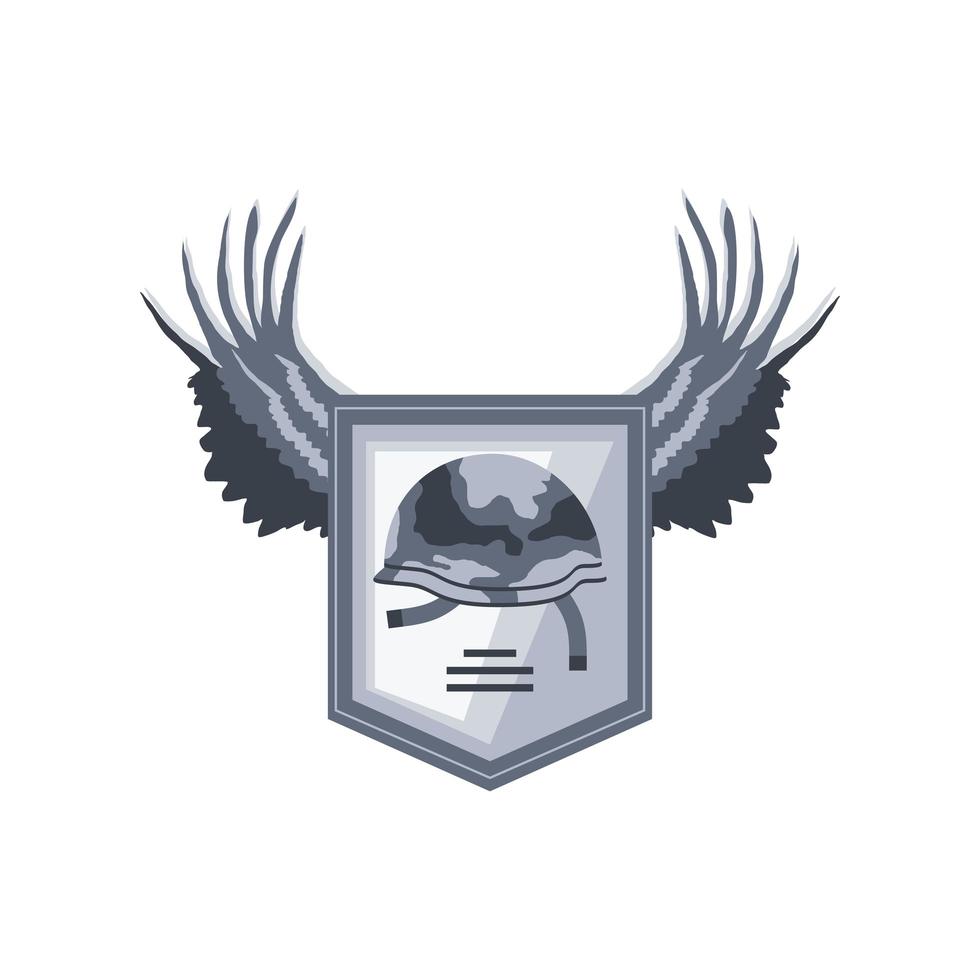 military shield helmet vector
